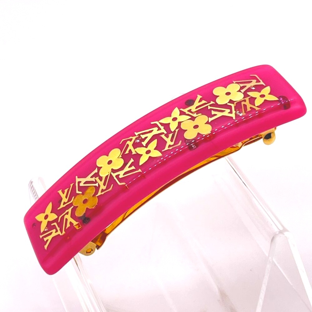Louis Vuitton LV Monogram Hot Pink Inclusion Hair Barrette Clip - Picture 4 of 9